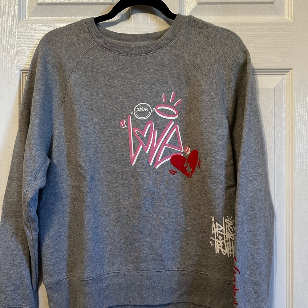 Zadig & Voltaire Women’s Gray Sweatshirt with Pink and Red Graphic